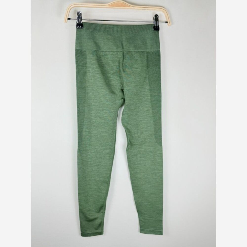 Women's High Waisted Scrunch Butt Leggings Blackish Green Marl Seamless Small